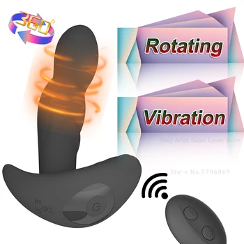 нов 360° въртящ се масажор на простатата вибратор скротум G-точка стимулация анален задник щепсел дистанционно управление Възрастни секс играчки за мъж гей