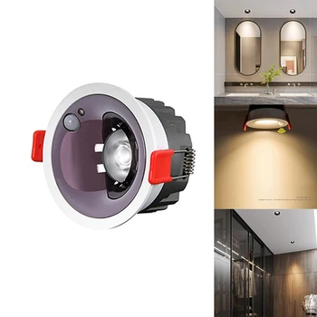 Анти-отблясъци Led индукционен прожектор Тесен вграден ултра-тънък 9W Led Downlight за трапезария Офис спалня осветление