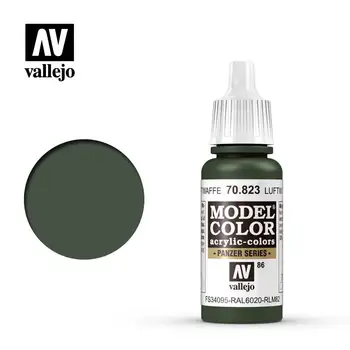 Vallejo Paint Acrylic Испания AV70823 086 Германски военновъздушни сили матово зелено на водна основа ръчно рисувани FS34095 RAL6020 модел оцветяване