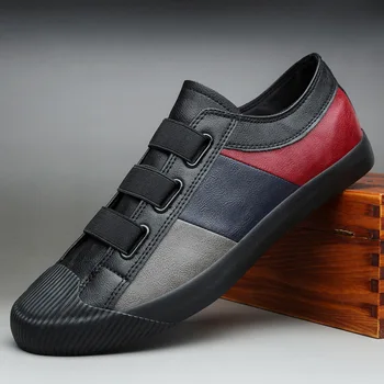 Мъжки дизайнерски маратонки Ниска кожа Мъже Ежедневни обувки Есен Мъжки обувки Пачуърк обувки 2021 ново