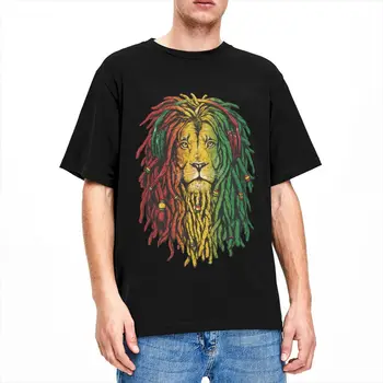 Vintage Bob Marley Jamaica Reggae Lion тениска за мъже жени Crewneck 100% памук растафариански музикален тениска парти дрехи