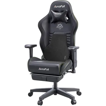 Gaming стол офис стол PC стол с ергономичност лумбална подкрепа, състезателен стил PU кожа високо обратно регулируема въртяща