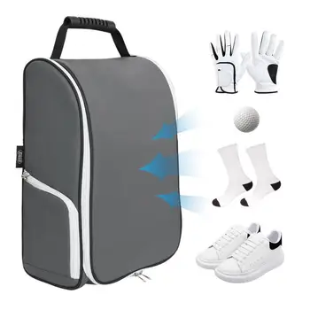 Чанти за обувки за спортни PU водоустойчиви спортни обувки превозвач чанта пътуване контейнер за обувки с дъното отдушник за голф обувки тениски