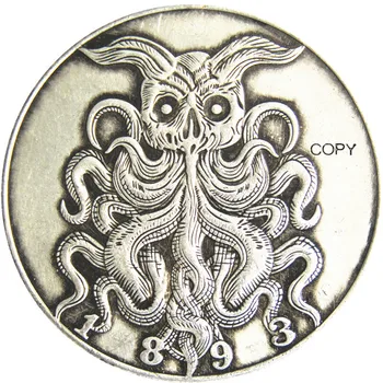 HB(131)US Hobo Morgan долар череп зомби Zkeleton сребърно покритие копие монети