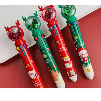 1pc подаръци Весела Коледа Елк Коледа момче канцеларски материали Дядо Коледа десет цвят писалка Коледа химикалка