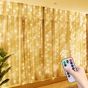 USB LED стрингова светлина 5V Navid фея венец завеса светлина водоустойчив коледен декор за дома празник декоративна новогодишна лампа