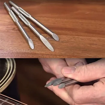 Комплект от 3Pcs китара Fret коронясване файлове китара мост седло гайка файлове ремонт лютиер инструменти за електрически акустични
