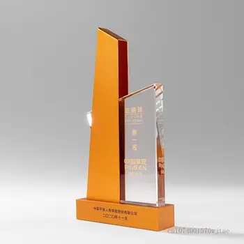 Creative персонализиране изкуство метал алуминиев оксид кристал трофей предприятие отличен служител годишна среща награда гравиране, домашен декор