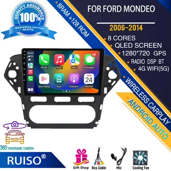 RUISO Android сензорен екран кола DVD плейър За Ford Mondeo 2006-2014 кола радио стерео навигационен монитор 4G GPS Wifi