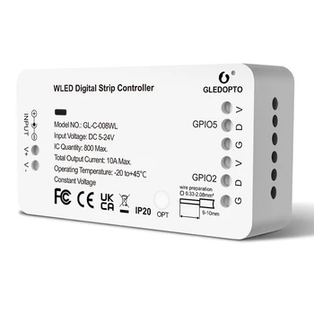 GLEDOPTO WLED лентов контролер LED светлини над 100 режима на динамично осветление DIY Wifi APP контрол 800 IC RGB RGBW Няма нужда от хъб