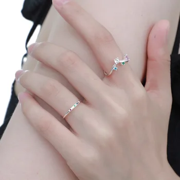VENTFILLE 925 стерлинги Silve цвят циркон пръстен за жени изключително фини сладки готино регулируеми бижута подарък дропшипинг