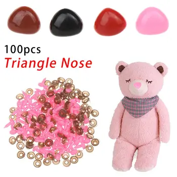100pcs занаяти пластмасови триъгълни носове за кукли играчки за мечка бутони играчка DIY безопасност нос аксесоари