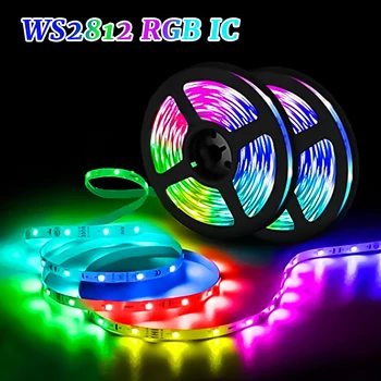 WS2812B RGB LED ленти индивидуално адресируеми пиксели SMD5050 лентова светлина IP30DC12V стая Led лента