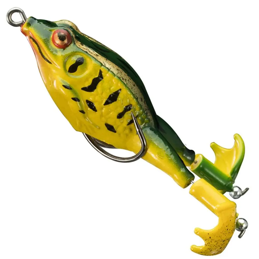 1 PC жаба тип топводна примамка изкуствени силиконови двойни витла мека стръв риболовни инструменти