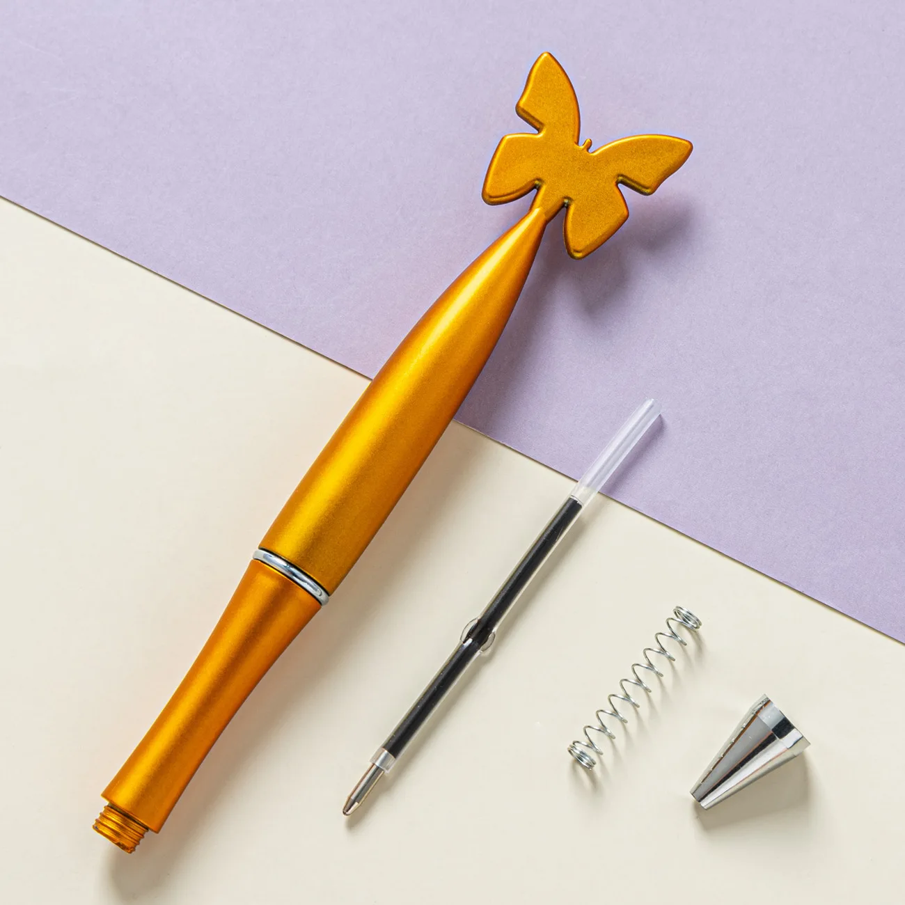 100Pcs пеперуда химикалка знак писалка Ротари топка точка писалки офис училищни пособия деца студент награда