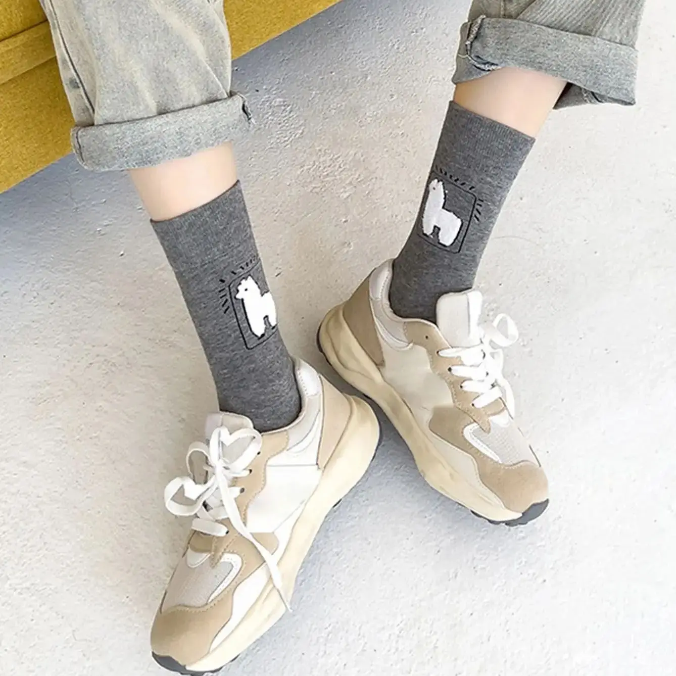 3 чифта дамска мода нови висококачествени удобни меки анимационни чорапи от алпака