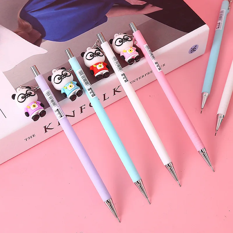 36 бр/лот Creative Panda висулка механичен молив сладък 0.5 / 0.7MM рисуване писане автоматично писалка училище офис консумативи