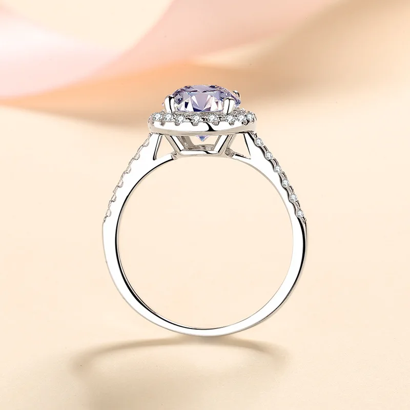 AIFAFA 2 карата истински Moissanite пръстени за жени дама 100% S925 стерлинги сребро овални пенливи скъпоценни камъни пръст бижута капка кораб