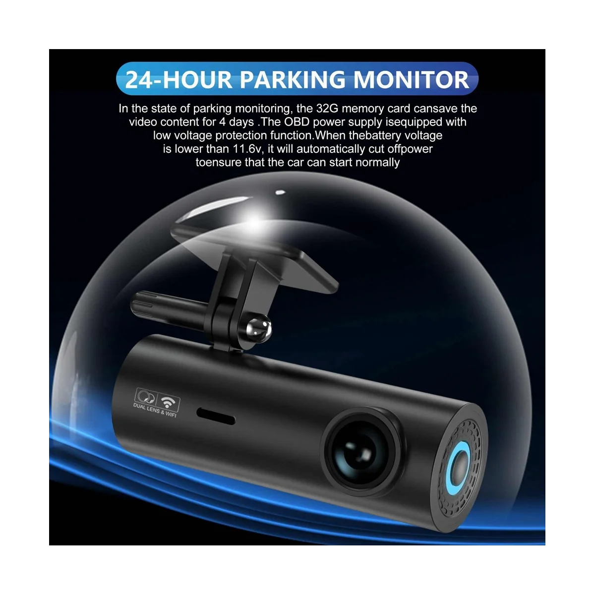 Car DVR 2K+1080P WIFI камера за предно виждане HD рекордер за шофиране за нощно виждане