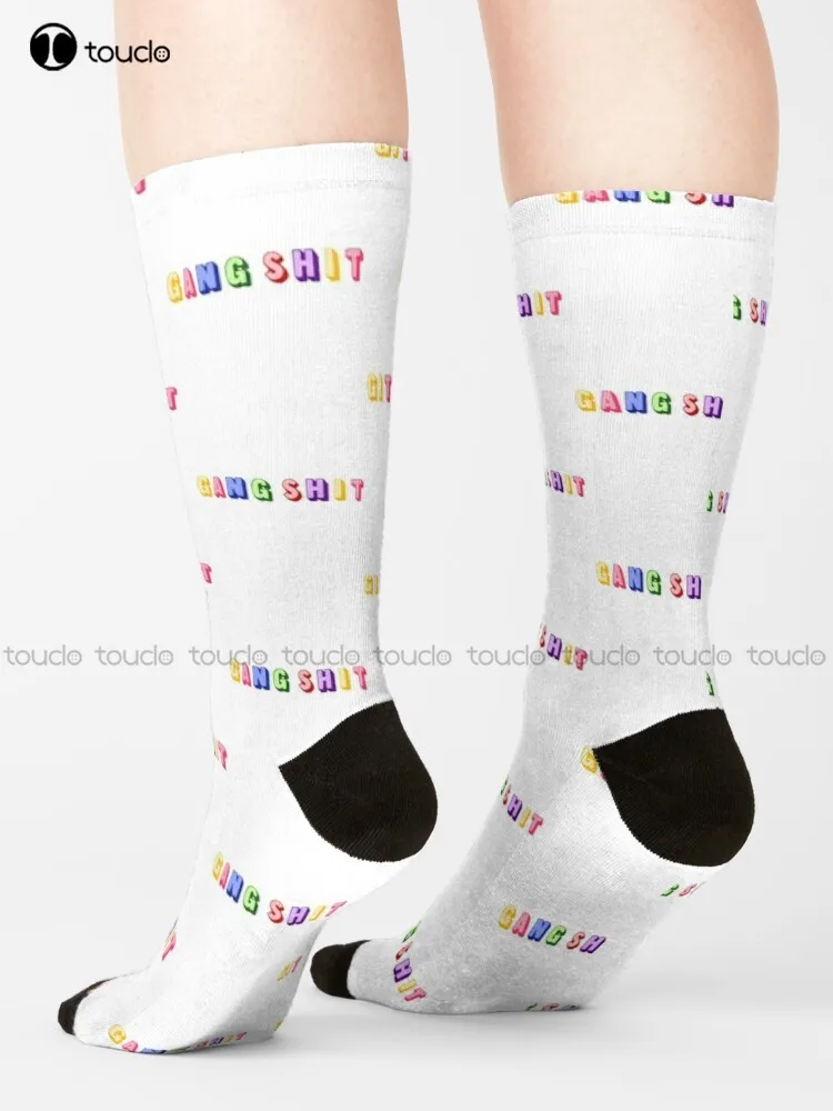 Gang Shit Yb Чорапи Дамски чорапи за бягане Коледен подарък Унисекс Възрастен Тийнейджър Младежки чорапи Персонализиран 360° Дигитален печат Жени Мъже