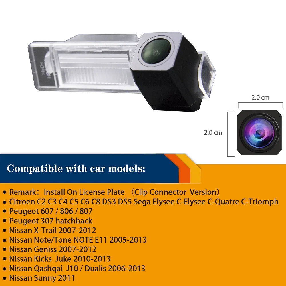 HD 1280x720p Задно виждане Камера за заден ход за Peugeot 307 307CC CitroenQUATRE & TRIOMPHE C4 C5/NISSAN Kicks QASHQAI/X-TRAIL