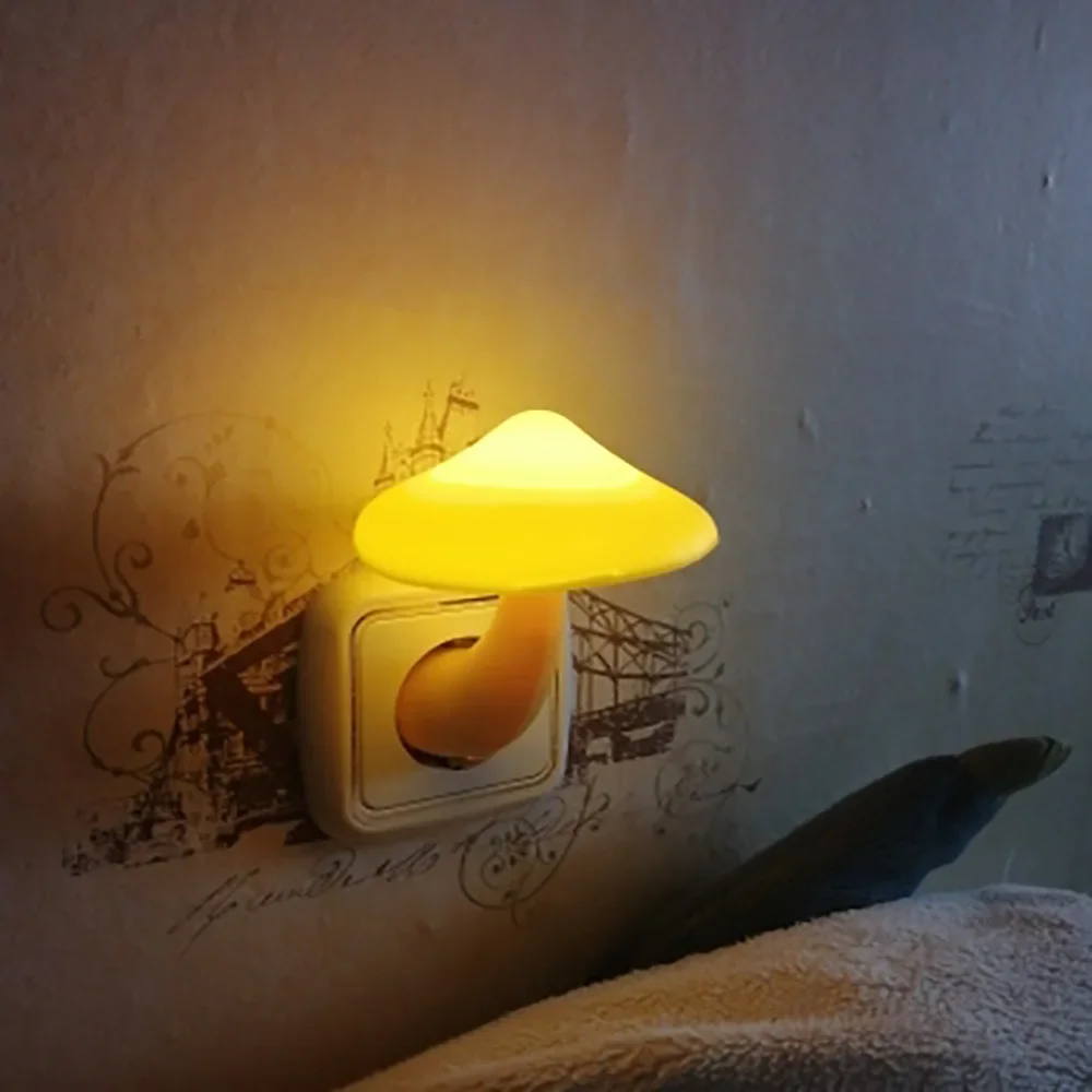 LED нощни светлини Форма на гъби Автоматичен сензор Тоалетна спалня декор стенни лампи Сензор за управление на светлината Спалня светлина