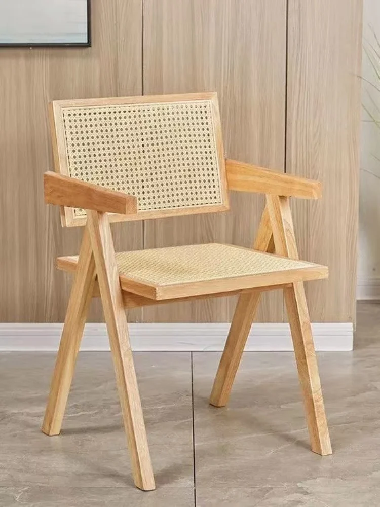 Nordic масивно дърво трапезен стол, японски ратан стол, реколта обратно стол, Chandigarh стол