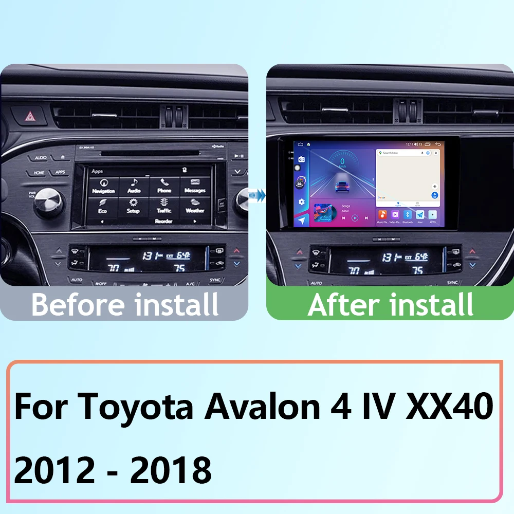 Автомобилно авто радио за Toyota Avalon 4 IV XX40 2012 - 2018 Android видео плейър GPS навигация Carplay Multimedia BT IPS No 2din DVD