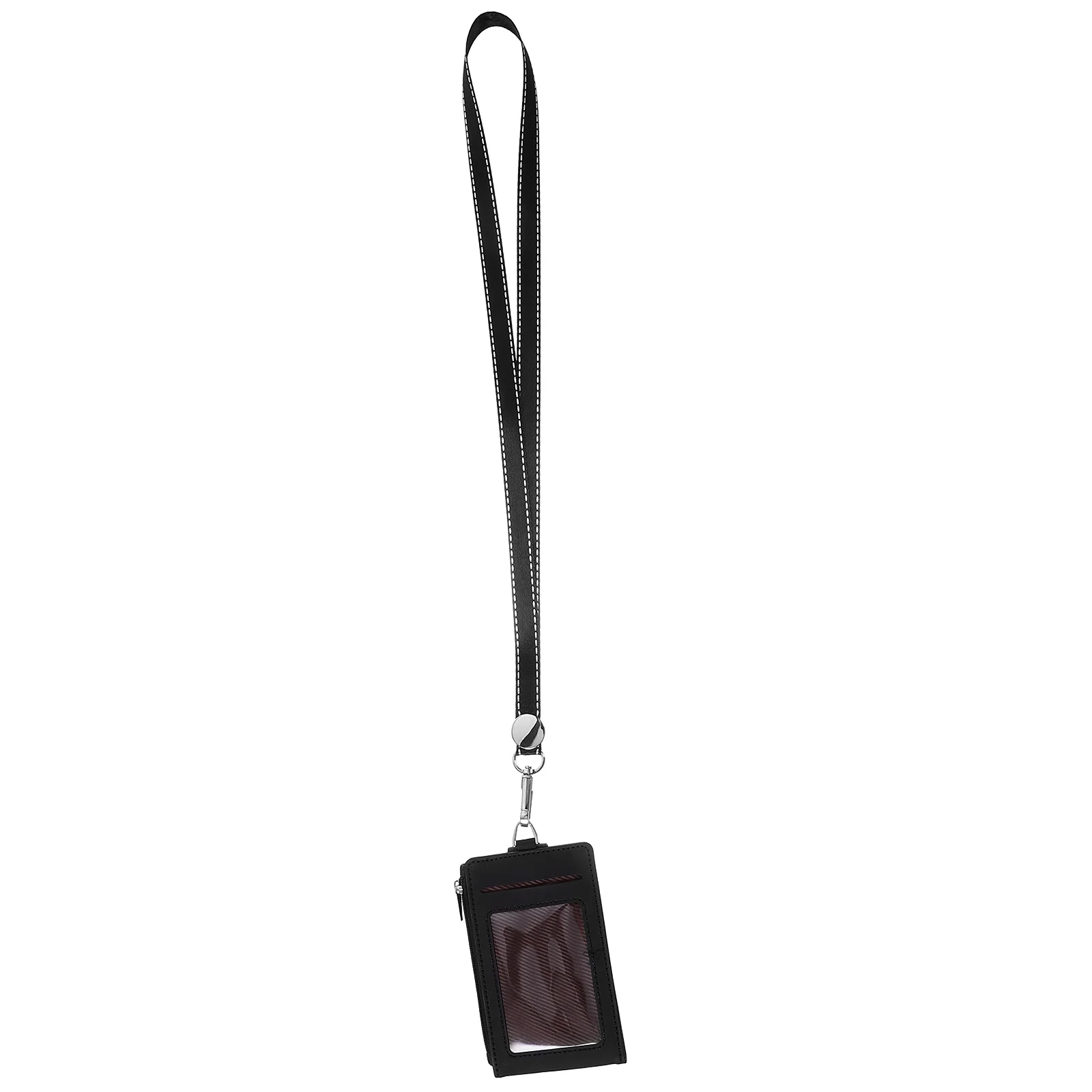 Анти-надраскване на врата Притежател на кредитна карта (сив с въже) Значка за учител по работно въже