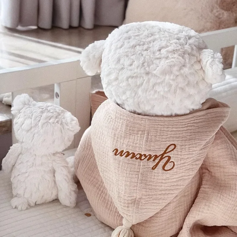 Бебешко одеяло бродирани NameMuslin Baby Swaddle Одеяла за новородено Детско спално бельо Юрган Новородено Получаване на одеяло памук