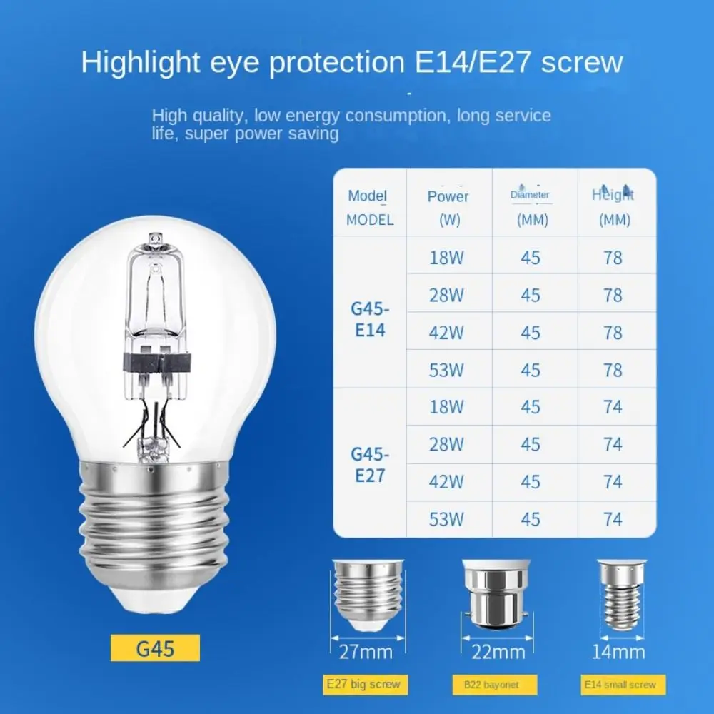 Практичен E14 E27 28W/42W C35 рефлекторни халогенни крушки Светлинни лампи Свещи Заострени крушки Сменете крушките на прожекторите