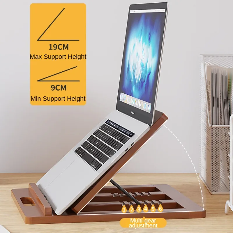 Преносима бамбукова маса за легло, ергономичен държач за стойка за лаптоп, регулируема по височина стойка за компютър, дървен лаптоп щранг за бюро